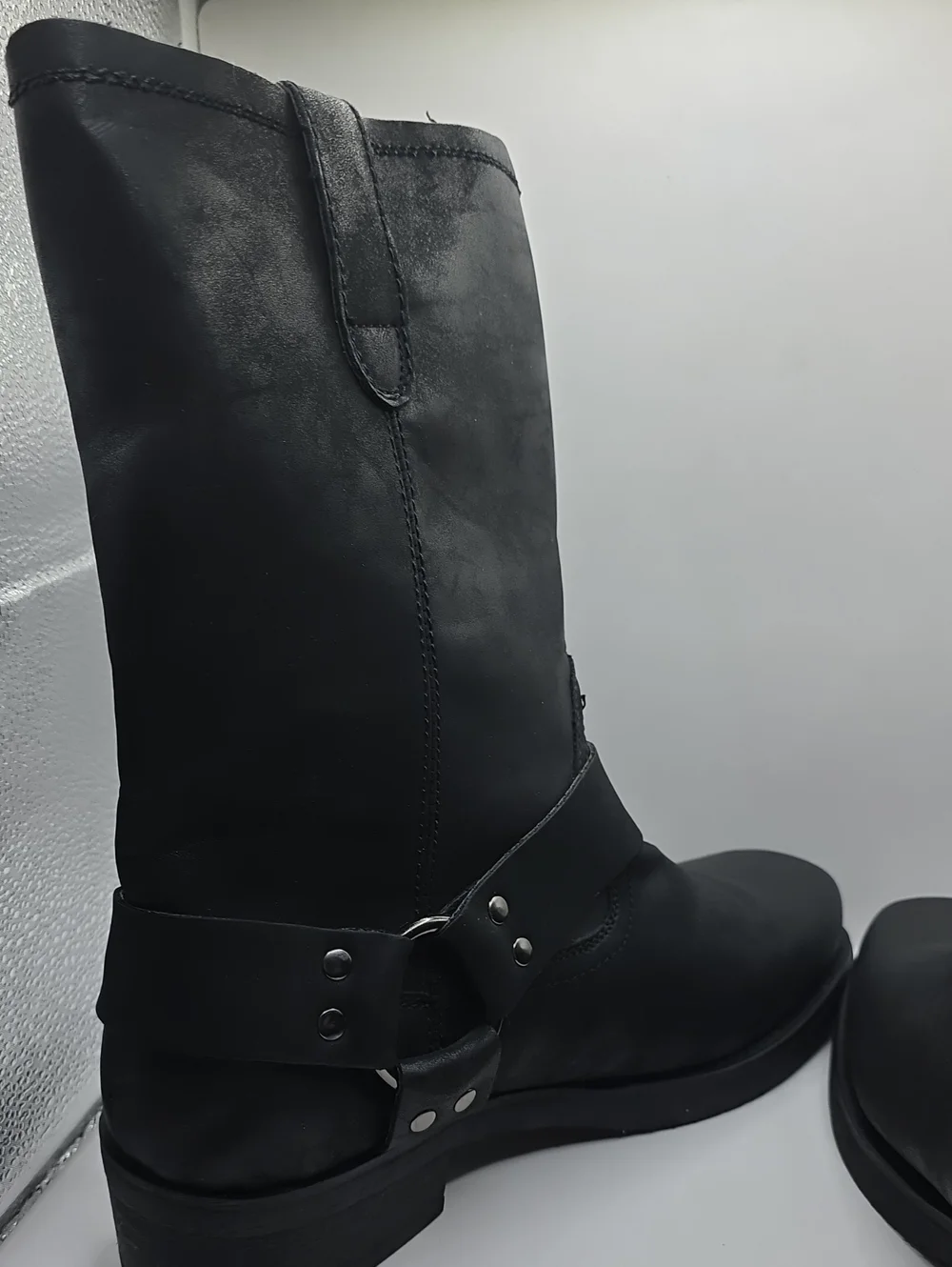 ID REQUIRED MEN'S FASHION BIKER BOOTS WORK TOUGH DRESS SIZE 11M